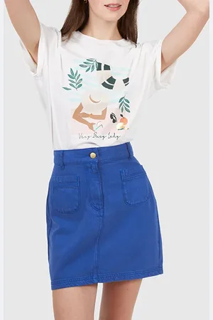 ICODE Electric Blue Denim Mini Skirt