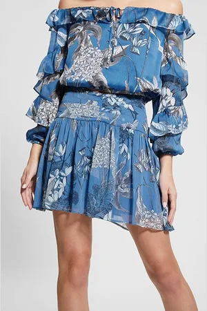 Guess GUESS Bianca Mini Skirt Phantom Flora Print