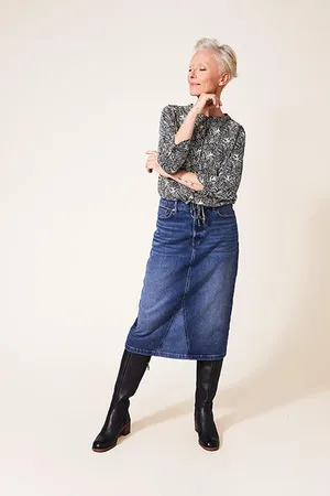 White Stuff Jemma Denim Midi Skirt Mid Denim