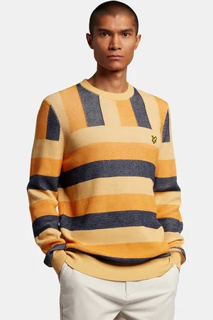 Lyle & Scott Summer Fairisle Artisan Crew Knit Gold Haze