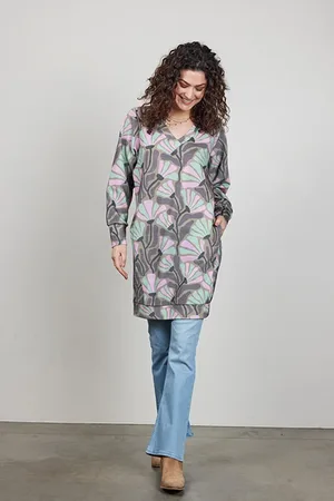 DIDI Sweat Dress Chilly Print Sand With Cosmic Flower Print