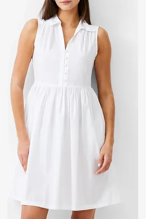 French Connection Sleeveless Smock Dress Knee White