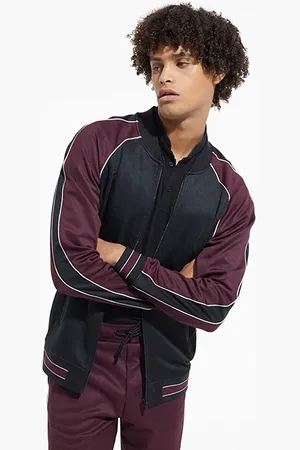 The Kooples Sweat Zippe Avec Manches Raglan Burgundy