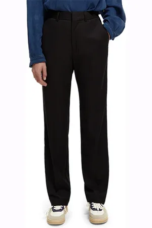 Scotch&Soda Hailey - High Rise Straight Leg Trousers Black