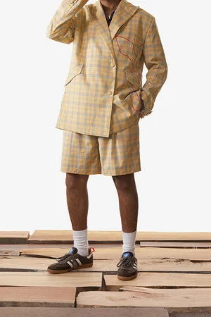 Daily paper Yellow Check Klevon Shorts