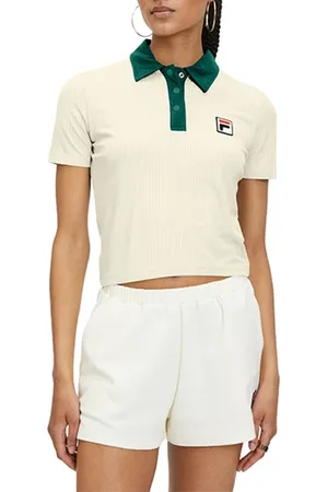 Fila Looknow Ribbed Polo Shirt Antique White
