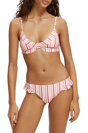 Scotch&Soda Ruffled Triangle Bikini Top Multi Stripe