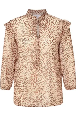 Rich & Royal Blouse Printed With Ruffles Beige