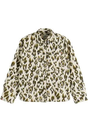 Scotch&Soda Military Shirt Brushed Ikat Army Green