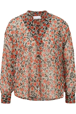 Rich & Royal Blouse V Neck Printed Black