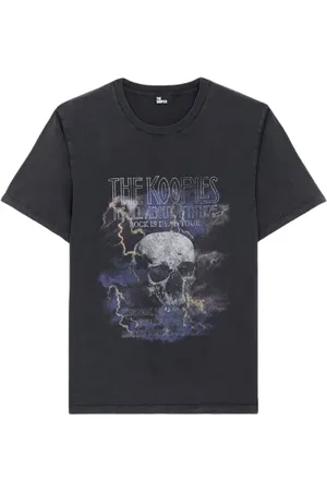 The Kooples T-shirt Mc Skull Black Washed