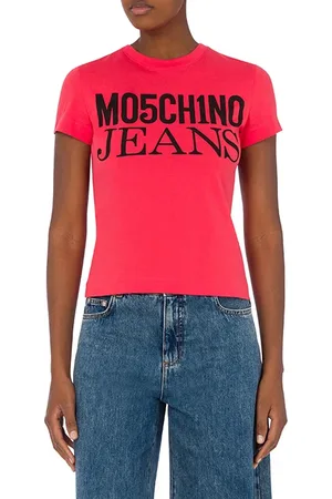 Moschino Logo Print Jersey T-shirt Red