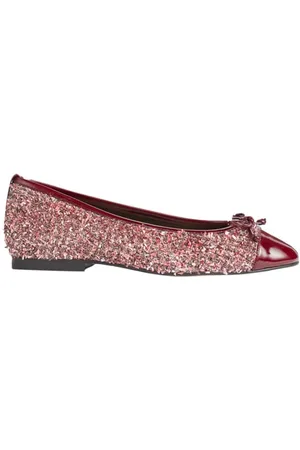 LK Bennett Fl Kara Ballerina Bow Wine