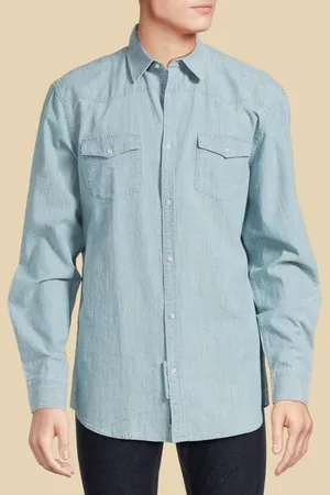 Guess GUESS Ralph Yoke Detail Light Vintage Casual Shirt Wash