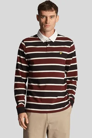 Lyle & Scott Stripe Rugby Shirt Burgundy