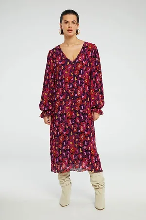 Fabienne Chapot Pauline Ls Dress Sunset Orange/black