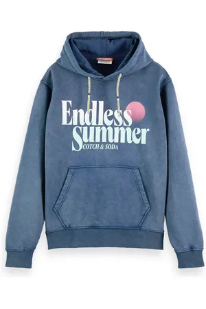 Scotch&Soda Garment-dye Logo Hoodie Marine