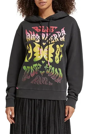 Scotch&Soda Amsterdam Beat Relaxed Fit Washed Hoodie Evening Black