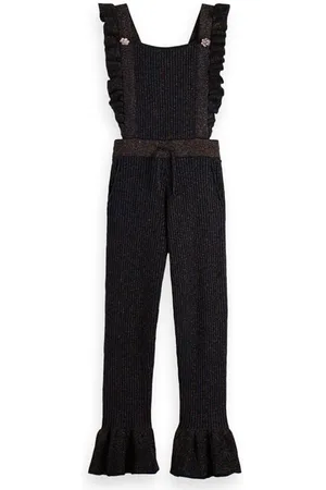 Scotch&Soda Ruffle Lurex Knit Jumpsuit Night Melange
