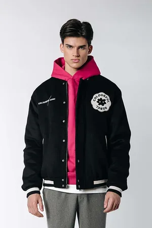 Colourful rebel Max Baseball Bomber Jacket Black
