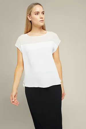 Elena Miro Dual-fabric Top White