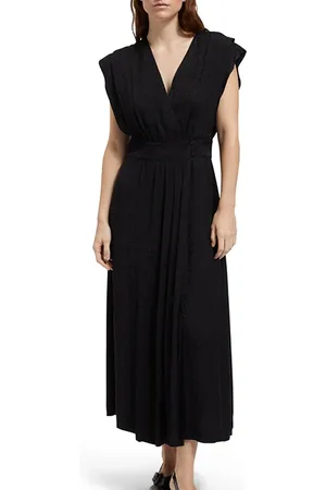 Scotch&Soda Sleeveless Viscose Wrap Dress Black
