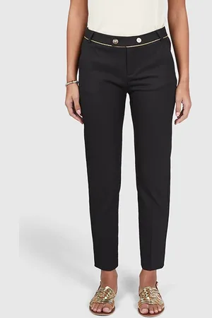 ICODE Black Geometric Jacquard City Trousers