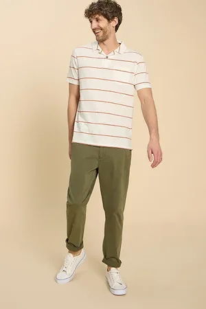 White Stuff Jacquard Stripe Polo Natural