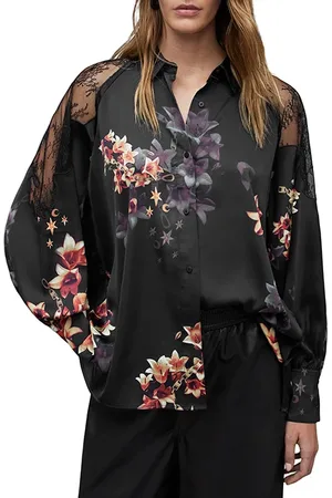 AllSaints Oana Stargazer Shirt Black