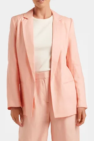 Forever New Lucy Linen Blazer Lucy Linen Blazer Pink Cotton