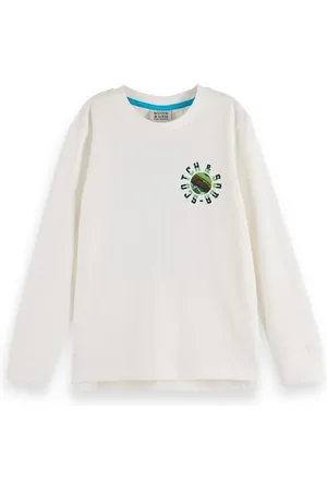 Scotch&Soda Relaxed-fit Long-sleeved Artwork Organic Cotton T-shirt Off