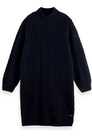 Scotch&Soda Lurex Knitted Cable Dress Deep Space Melange