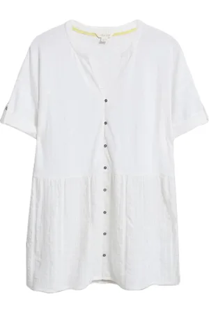 White Stuff Sophia Jersey Woven Mix Tunic Brilliant White