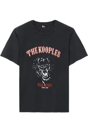 The Kooples Mc Wild Spirit Panther T-shirt Black Washed