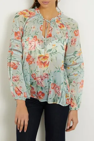 Guess GUESS Ls Gilda Top Rose Meadows Print
