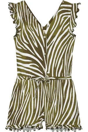 Shiwi Girls Antiqua Jumpsuit Zanzibar Zebra Palmtree Green