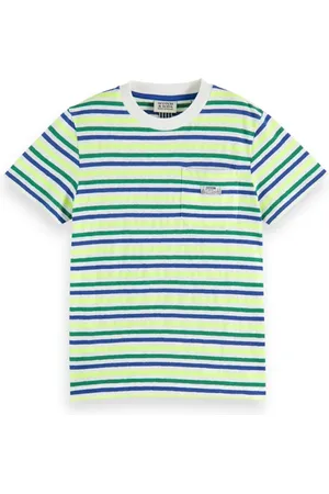 Scotch&Soda Relaxed-fit Yarn-dyed Stripe Cotton-linen Blend T-shirt Off