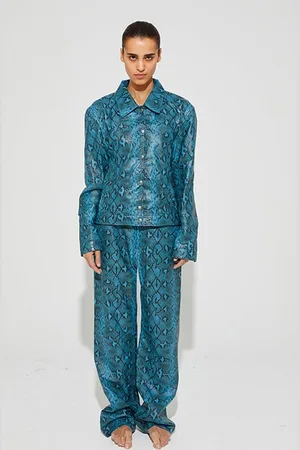 STIEGLITZ Isobel Leather Trousers Blue