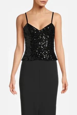 Moschino Sequinned-tulle Top Black