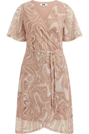 WE Fashion Dress Mid Length Beige