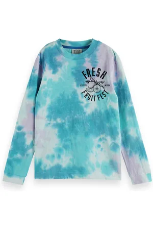 Scotch&Soda Relaxed-fit Tie-dyed Cotton Linen Artwork T-shirt Tie Dye