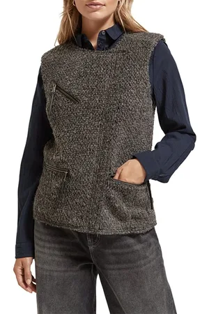 Scotch&Soda Boucle Biker Gilet Charcoal Melange