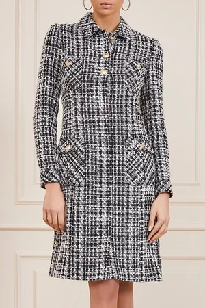 Guess GUESS Megan Coat Check Black And Whit