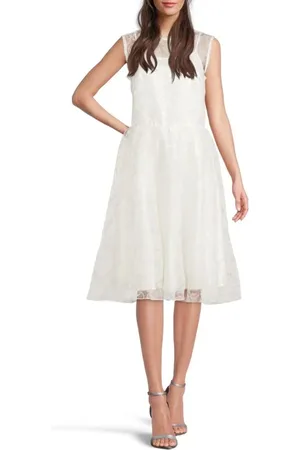 Pinko Zatchbell Abito Organza Stampa White