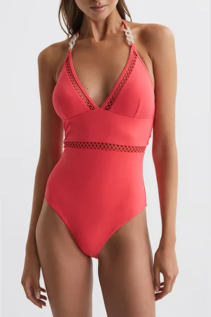 Reiss Ray-colourblock One-piece Coral