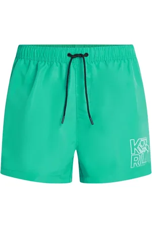 Karl Lagerfeld Kocktail Logo Slim Swim Short Sea Green