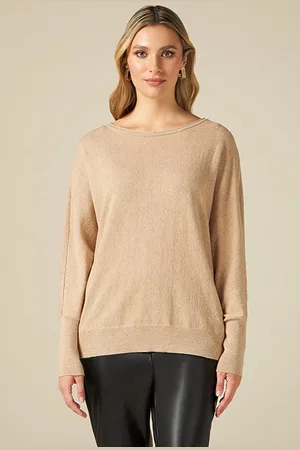 Oltre Cashmere Blend Lurex Sweater Natural