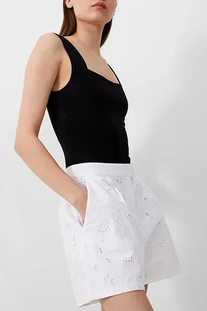 French Connection Rhodes Cotton Embroider Shorts White