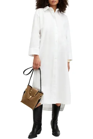 AllSaints Imogen Shirt Dress Chalk White