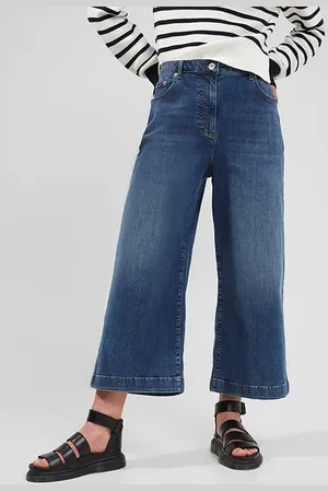 French Connection Comfort Recycled Culottes Mid Blue